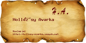 Hollósy Avarka névjegykártya